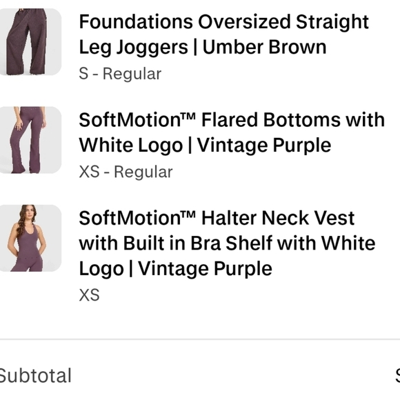 Oner Active SoftMotion Flared Bottoms - Vintage Purple size XS, REGULAR LENGTH - Picture 6 of 6